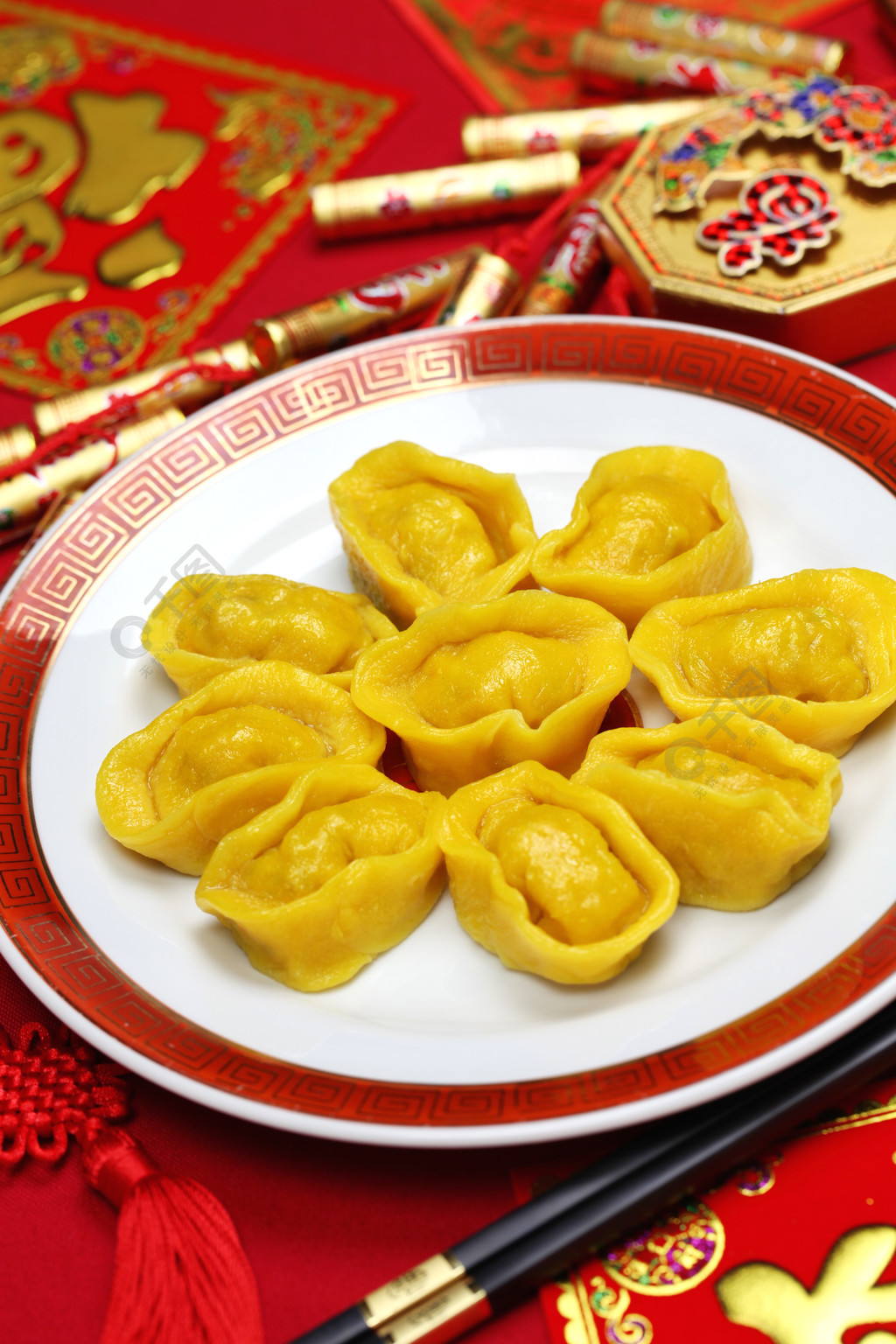 自制中国金元宝饺子,春天节日食品半年前发布