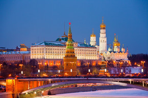 著名的莫斯科克里姆林宫的视图