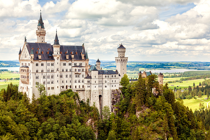 著名的新天鹅堡,巴伐利亚德国风景名胜免费下载