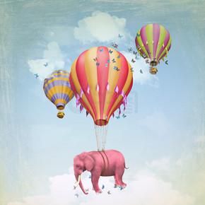 天上的粉红色大象