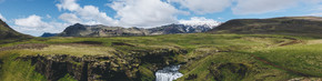 冰岛美丽 Skoga 河流景观全景