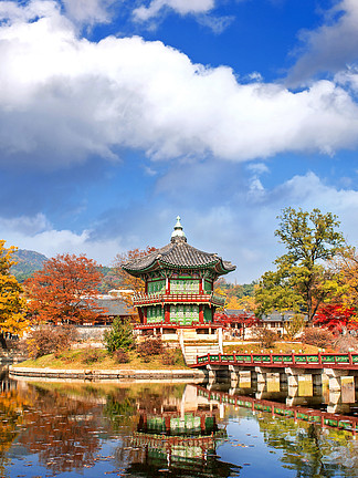 在秋天，<i>韩</i>国景福宫.