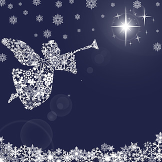 圣诞天使与喇叭和<i>雪</i><i>花</i> 2