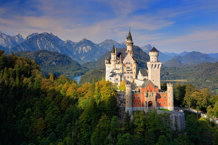 著名的新天鹅堡,巴伐利亚德国风景名胜免费下载