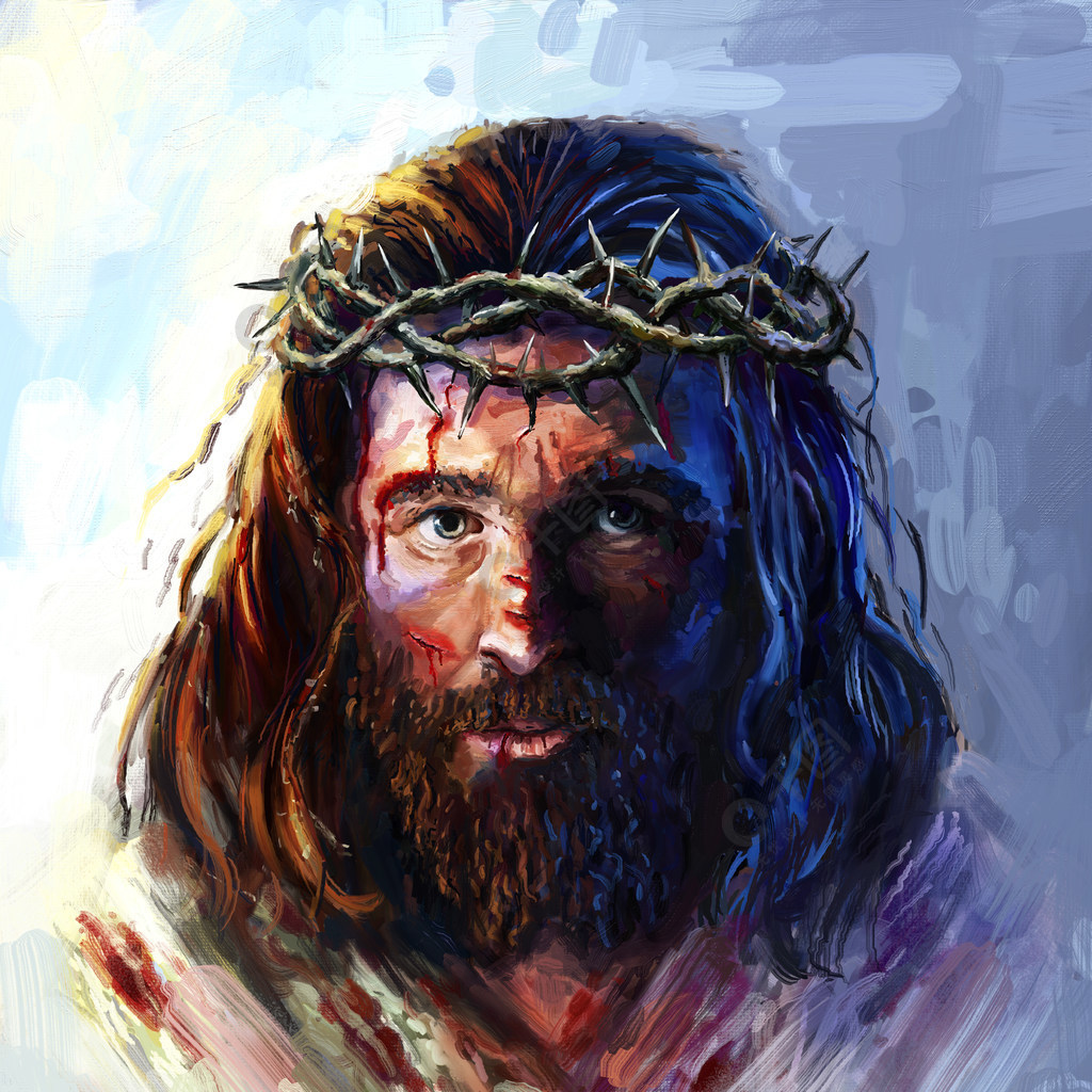 主耶稣在荆棘的冠冕绘画