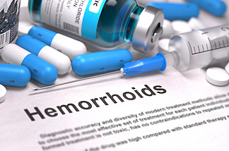 Diagnosis - Hemorrhoids. <i>Medical</i> Concept. 3D Render.