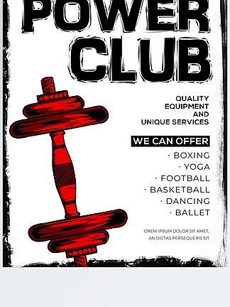 体育俱乐部海报英文图片