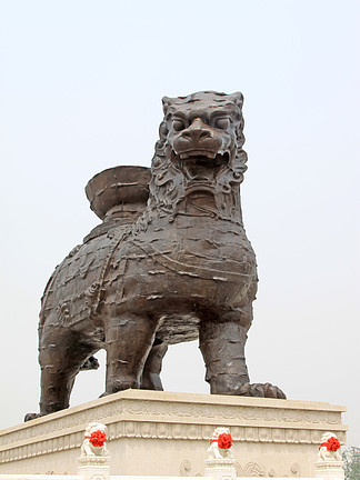 沧州铁狮子图片绘画图片