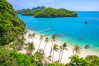 泰国苏梅岛昂松国家海洋公园鸟瞰图