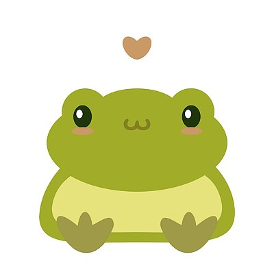 绿色可爱的青蛙手绘矢量图微笑着幼稚的蟾蜍卡通风格